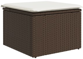 Conjunto de Sofá de Jardim vidaXL de 9 Peças com Almofadas Castanho Vi