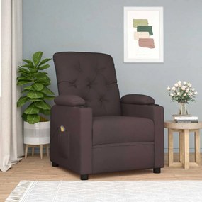 vidaXL Poltrona de massagens tecido castanho-escuro
