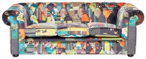 Sofá de 3 lugares em tecido patchwork verde claro CHESTERFIELD Beliani