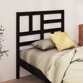 Cabeceira de cama 96x4x104 cm pinho maciço preto