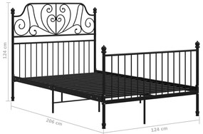 Estrutura de cama 120x200 cm metal preto