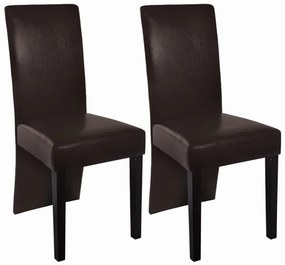 vidaXL Cadeiras de jantar 2 pcs couro artificial castanho-escuro