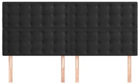 Cabeceira de cama 4 pcs veludo 80x5x78/88 cm preto