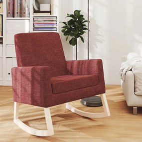 vidaXL Cadeira de baloiço tecido vermelho tinto