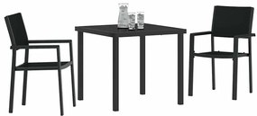 Conjunto de Jantar de Jardim 3 Peças em Rattan com Poliéster Preto.