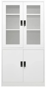 Armário de escritório 90x40x180 cm aço branco