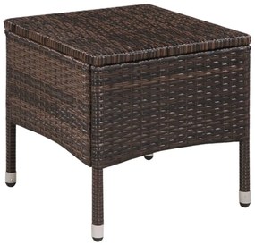 3 pcs conjunto bistrô vime PE castanho