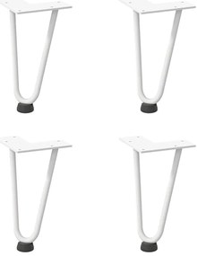 Pernas de grampo para mesa de centro 4 peças, branco, 20 cm, aço maciç