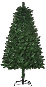 HOMCOM Árvore de Natal Artificial 150cm Ignífuga com 454 Ramas com 2 Tipos de Pontas de PVC e Base de Aço Decoração de Natal | Aosom Portugal