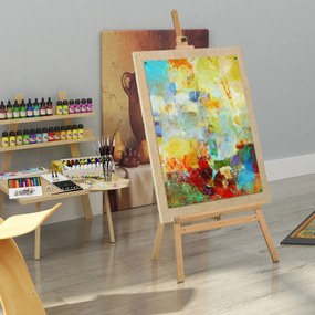 Cavalete de artista com pés 65 x 44 x 174-230 cm, inclinação e altura ajustáveis, em madeira de faia clara