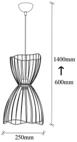 Candeeiro Suspenso Zeyno – Preto – 25 x 25 cm