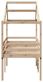 Cama alta com telhado 75x190 cm pinho maciço