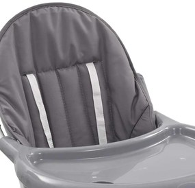 Cadeira de refeição para bebé cinzento e branco
