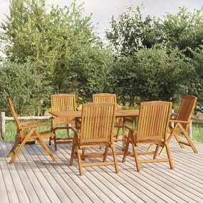 vidaXL Conjunto de jantar para jardim 7 pcs madeira de teca maciça