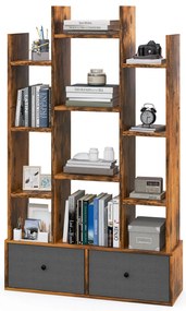 Estante independente com 12 níveis e gaveta, branca