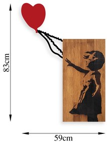 Acessório Decorativo de Parede Ma-366 – Nogueira e Preto – 83 x 60 cm