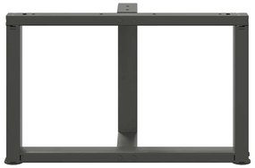 Pés para mesa de centro em forma de T, 2 peças, antracite, 60x25x(42-4