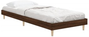 Estrutura cama s/ colchão derivados madeira carvalho castanho
