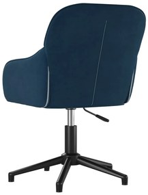 Cadeira de escritório giratória veludo azul