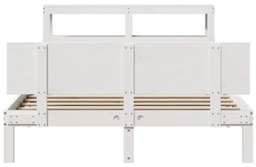 Estrutura de cama c/ cabeceira sem colchão 140x190 cm branco