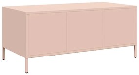 Mesa de centro 101,5x50x43,5 cm aço laminado a frio rosa