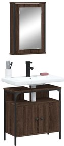 vidaXL 2 pcs conj. móveis WC derivados madeira cor carvalho castanho
