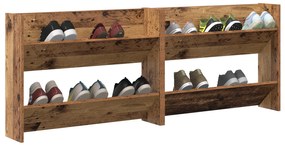 Armários para Sapatos de Parede 2 pcs Madeira antiga