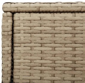 Armário de arrumação para jardim 105x55x113 cm vime PE bege