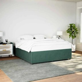 vidaXL Estrutura de cama sem colchão 180x200 cm veludo verde-escuro