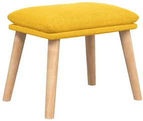 Cadeira de descanso com banco p/ pés tecido amarelo mostarda