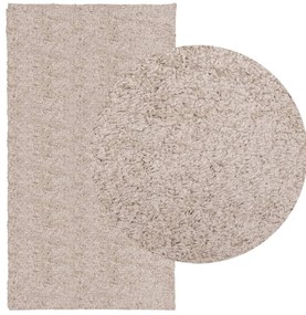 Tapete shaggy de pelo alto PAMPLONA 60x110 cm bege