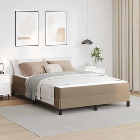 vidaXL Estrutura da Cama com colchão Cappuccino 140 x 200 cm tecido