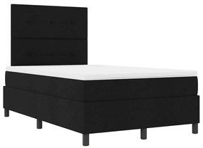 Cama Box com Colchão e LED - Preta, 120 x 190 cm, Tecido