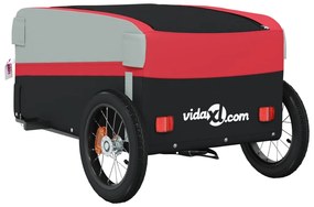 Reboque para bicicleta 30 kg ferro preto e vermelho