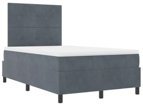 Cama Box com Colchão Cinza Escuro 120x200 cm de Veludo