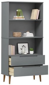Estante MOLDE 85x35x170,5 cm pinho maciço cinzento