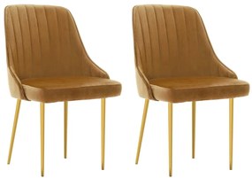 vidaXL Cadeiras de jantar 2 pcs veludo castanho