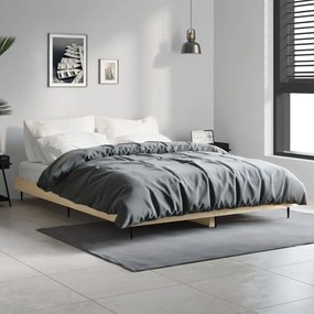 Estrutura de cama 135x190 cm derivados madeira carvalho sonoma
