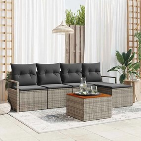 vidaXL Conjunto de Sofás de Jardim 6 pcs Cinzeto Grande