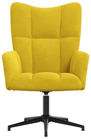 Cadeira de descanso veludo amarelo mostarda
