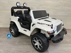 Carro eletrico crianças Jeep Wrangler Rubicon MP4 12V 2.4G Branco
