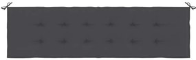 Almofadão p/ banco jardim 180x50x3 cm tecido oxford antracite