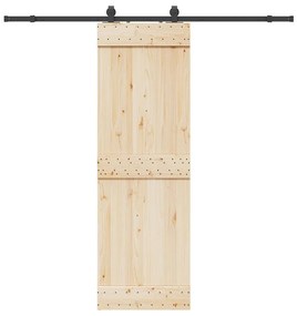 Kit de ferragens para porta deslizante 213 cm aço preto