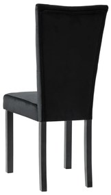 Cadeiras de jantar 4 pcs veludo preto