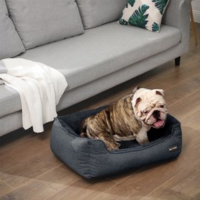Cama para cães com capa removível, 70 x 55 x 21 cm cinzento escuro