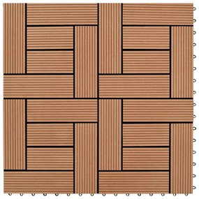 Ladrilhos de pavimento 22 pcs WPC 2m² 30x30 cm castanho