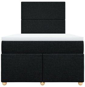 Cama boxspring com colchão 120x190 cm tecido preto