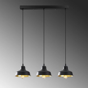 Candeeiro de Teto Berceste – Preto – 59 x 19 cm
