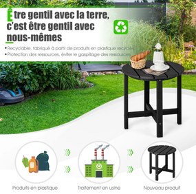 Mesa lateral com material resistente às intempéries para pátio/varanda/jardim - cinza