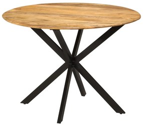Mesa de jantar Ø110x78 cm madeira de mangueira maciça e aço